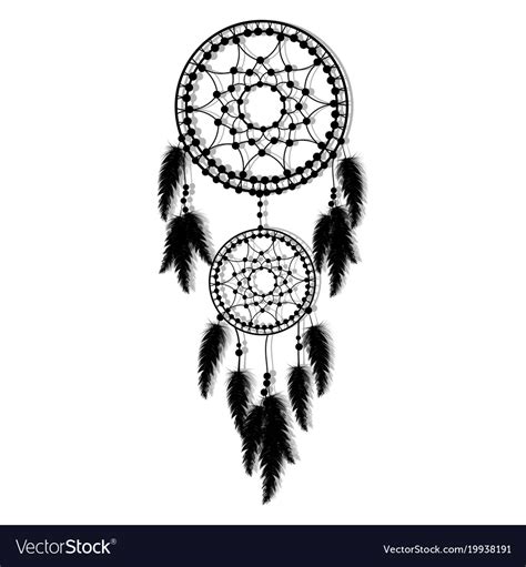 Hand Drawn Dream Catcher With Feathers Royalty Free Vector