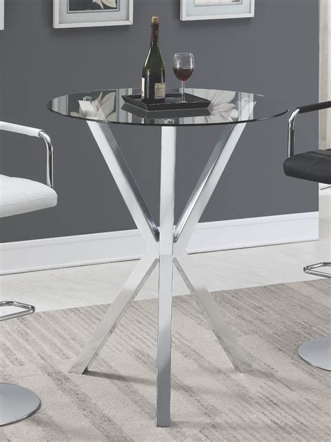 Contemporary Round Glass Top Bar Table Decorium Furnitures