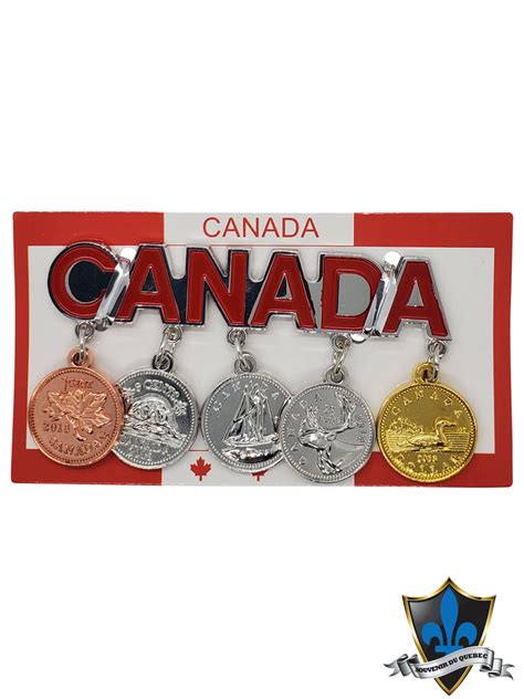 Canada Magnet With Canadian Coin Money Souvenir Du Quebec