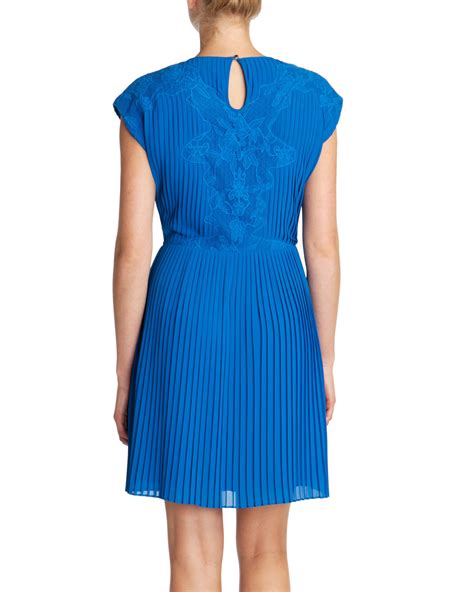 Ted Baker Saskiah Lace Pleated Dress In Blue Lyst
