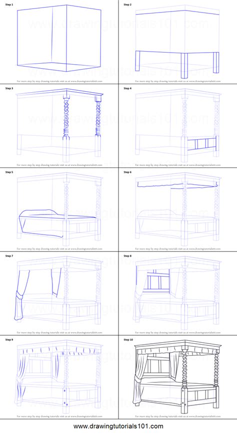 Here Is A Simple 10 Step Process To Draw A Perfect Four Poster Bed