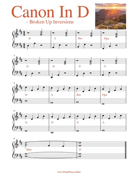 Canon In D Lesson 68 Sheet Music For Piano Solo