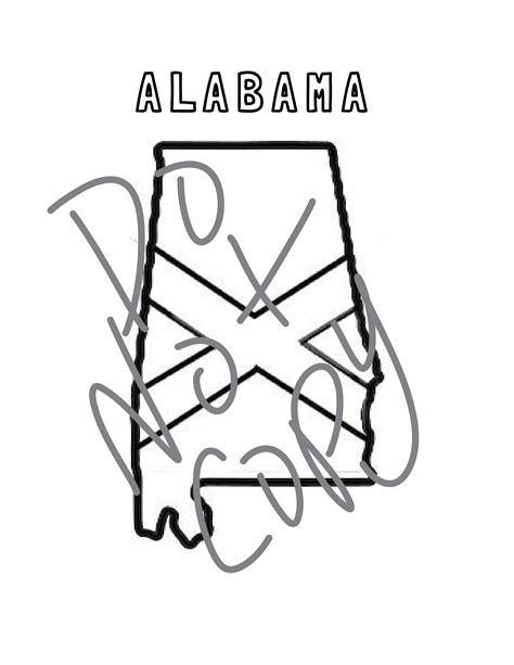 Alabama State Flag Page Coloring Pages