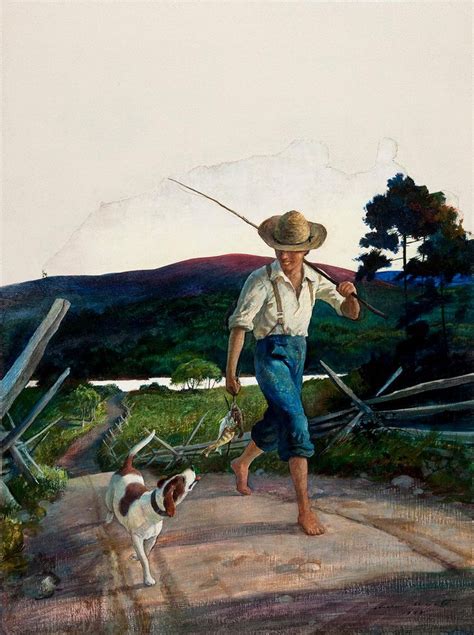 Andrew Wyeth American Tempera Painting Untitled Boy With Dog And