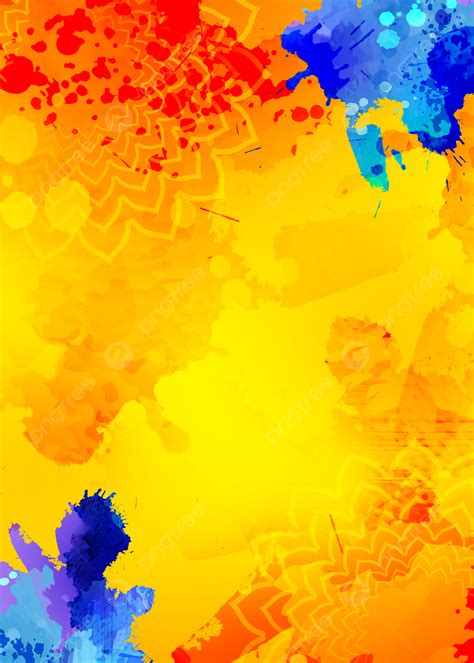 Red Yellow And Blue Color Holi Festival Background Wallpaper Image For