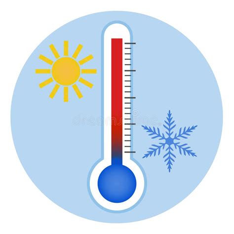 Thermometerikone Die Heiße Und Kalte Temperatur Misst Vektor Abbildung