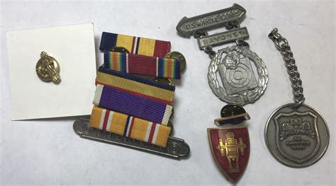 Lot Of Military Pins And Medals Property Room