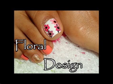 ¡esta mamá y su mejor amiga, quien también es una famosa superheroína, están a punto de tener a sus bebés! Diseño floral para las uñas de los pies facil, /Toe Nail Art easy spring design - YouTube