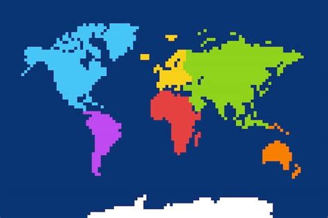 Pixel Mapa Del Mundo Ilustracion Vectorial Archivo Imagenes Images