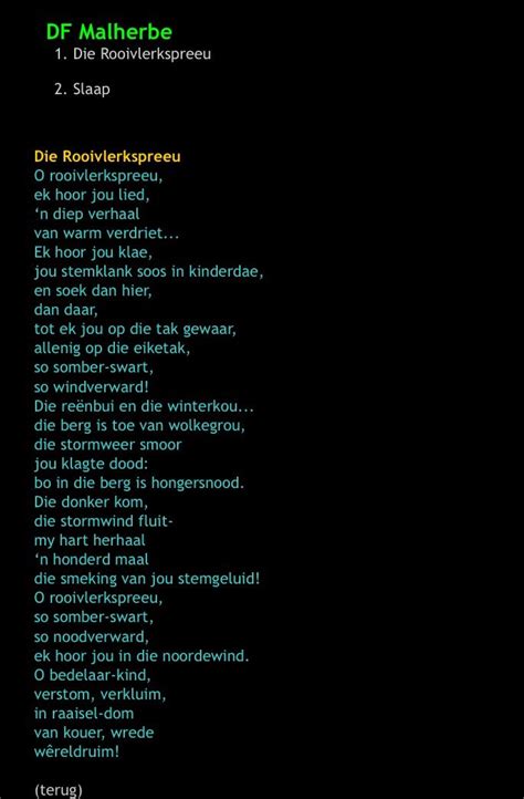 Deur D F Malherbe Afrikaans Afrikaans Quotes Poems