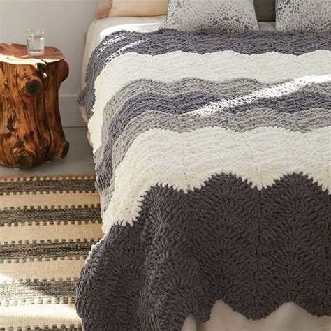 Bernat Grey Scale Blanket Yarnspirations Bernat Blanket Patterns