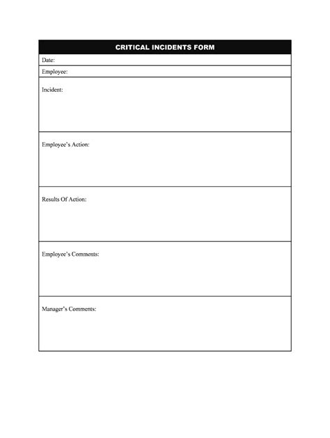 Critical Incidents Form Fill Out And Sign Printable Pdf Template