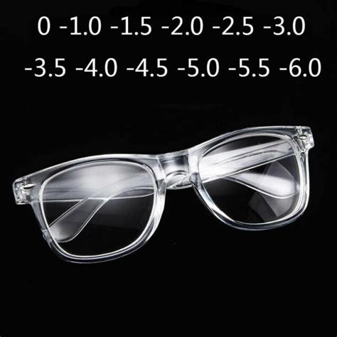Glasses Minus Transparent White Plastic Finished Nearsighted Myopia