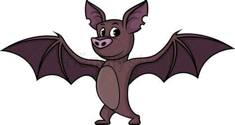 Cute Bat Cartoon Clipart Vector Friendlystock