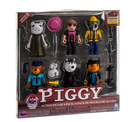 Piggy Action Figure 6 Pack Six 35 Articulated Buildable Toys With