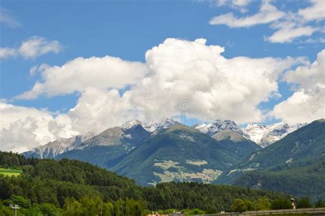 View Of The Alps Mountains In Northern Italy Stock Image Image Of