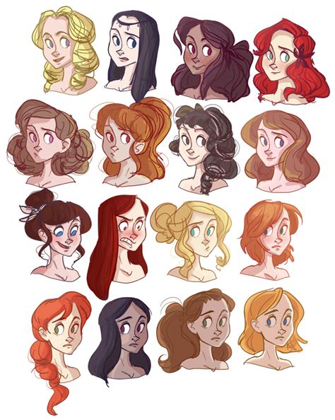 Enjoy a selection of illustrations, sketches, model sheets and tutorials by various artists, collected by character design references™ and shown here for educational and. Hair Reference. This would be great to show to my drawing ...