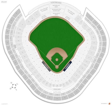 Yankee Stadium Seating Chart Rows New York Yankees New York