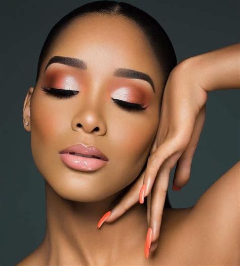 Gorgeous Ebony Beauty Face Tints Coral Eyeshadow Coral Makeup