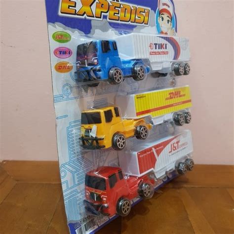 jual mainan mobilan truck expedisi tiki dhl jnt mainan truk mobil cargo di lapak dicko acc