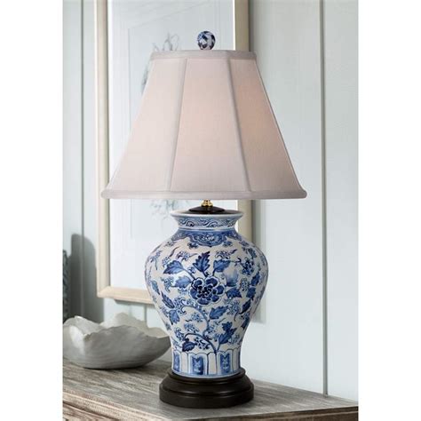 Nothing accents your coffee tables, end tables or nightstands like beautifully crafted ceramic table lamps. Jinan Blue and White Porcelain Table Lamp - #32X18 | Lamps ...