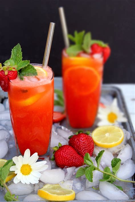 Sparkling Strawberry Lemonade Refined Sugar Free — Under A Lemon Tree