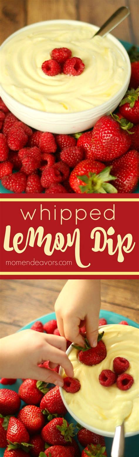 For an easy light dessert, serve 34° crisps with a variety of delicious toppings. Whipped Lemon Dip - an easy snack or light dessert idea ...