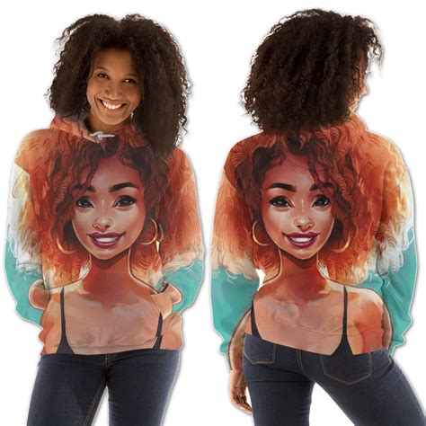 African American Hoodies Beautiful Afro American Woman Modern Afrocentric Clothing Refords