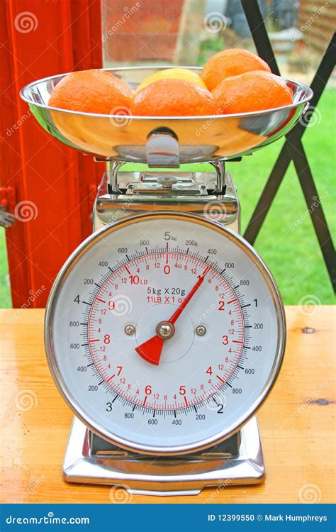 Fruit On Weighing Scales Stock Photo Image 12399550