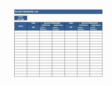 30 Daily Blood Pressure Log Example Document Template