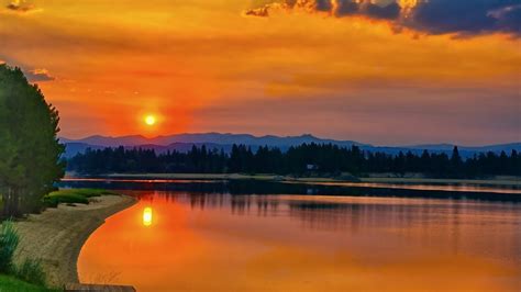 1600x900 Lake Cascade Hd Sunset 1600x900 Resolution Wallpaper Hd