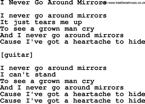 Willie Nelson Song I Never Go Around Mirrors Lyrics