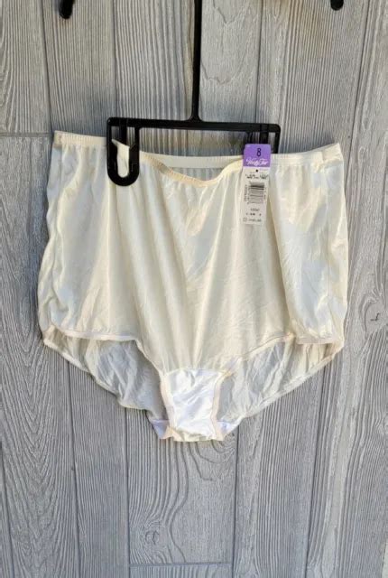 Vintage Vanity Fair Panties Nylon Mushroom Gusset Lace Beige 8 Xl 29