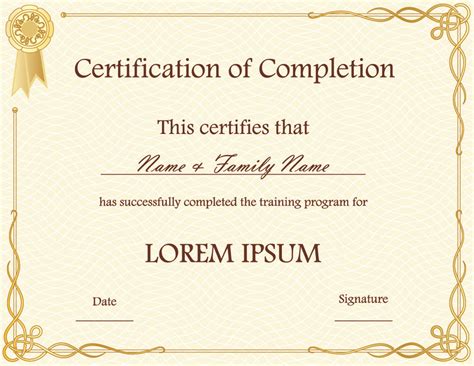 Certificate Template Free Download Certificates Templates Free