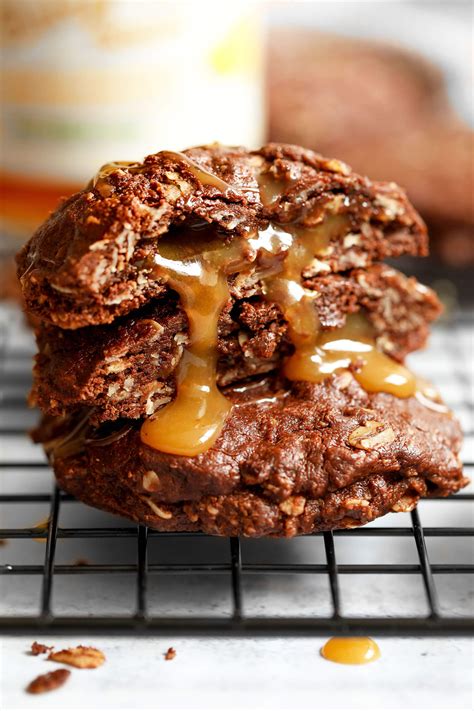 Vegan Caramel Filled Chocolate Cookies Nadias Healthy Kitchen