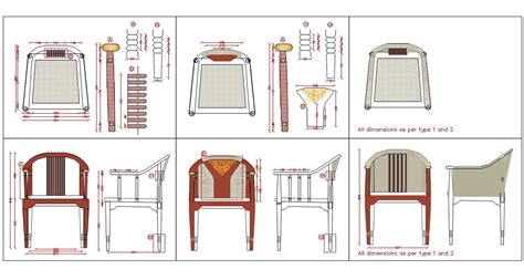 Download Free Wooden Arm Chair Elevation Design Autocad File Cadbull