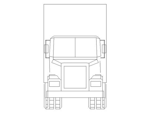 Common Truck Front Elevation Block Cad Drawing Details Dwg File Cadbull