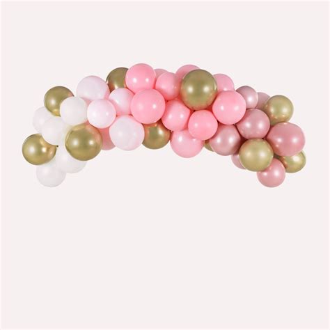 Pink And Gold Balloon Arch Postbox Party