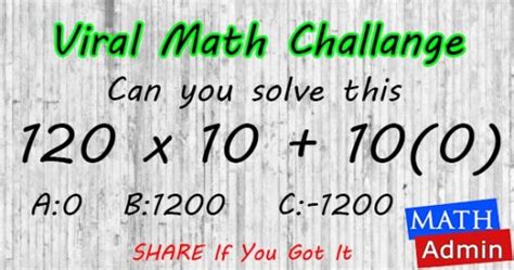 Equation 10 Viral Math Challenge Math Admin