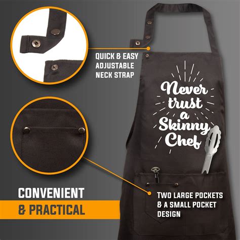 Funny Aprons Never Trust A Skinny Chef T Apron Cooking Etsy
