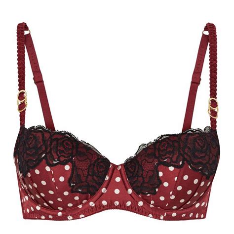 Red Ellie Leaping Contour Balconette Polka Dot Bra Brandalley