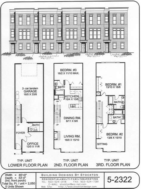 Building Designs By Stockton Plan Town House Floor Plan