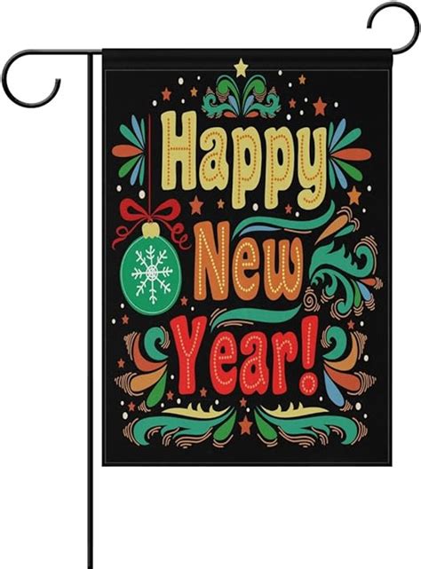 Alaza Happy New Year Greeting Polyester Garden Flag House