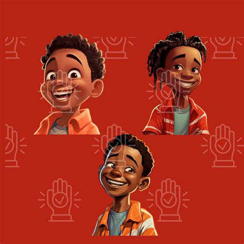 Little Black Boy Clipart 20 Png Bundle Brown Kids Clip Art Etsy