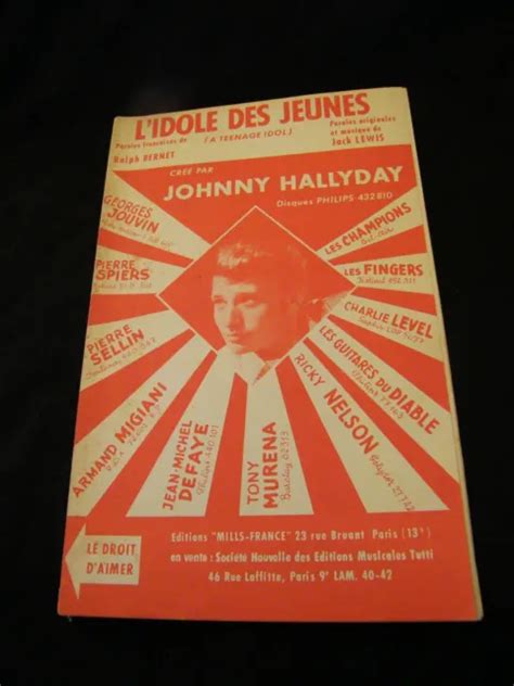 Partition L Idole Des Jeunes Johnny Hallyday Music Sheet Eur