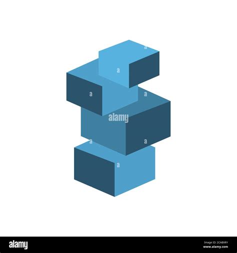 3d Abstract Square Cube Stacked Boxes Logo Symbol Icon Template Vector