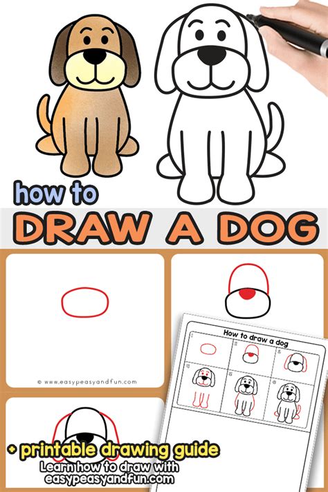 How To Draw A Dog Step By Step Drawing Tutorial For A Cute Cartoon