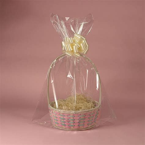Clear Plastic Cellophane Basket T Wrap Bag Easter T Baskets