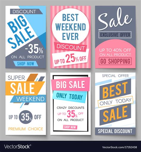 Sale Posters Template With Discount Royalty Free Vector