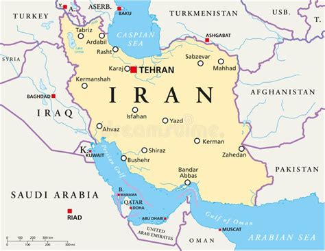Карта Ирана политическая иллюстрация вектора иллюстрации насчитывающей